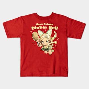 Funny Women's Pickleball Here Comes Dinker Bell Cute Dink Fairy Kids T-Shirt